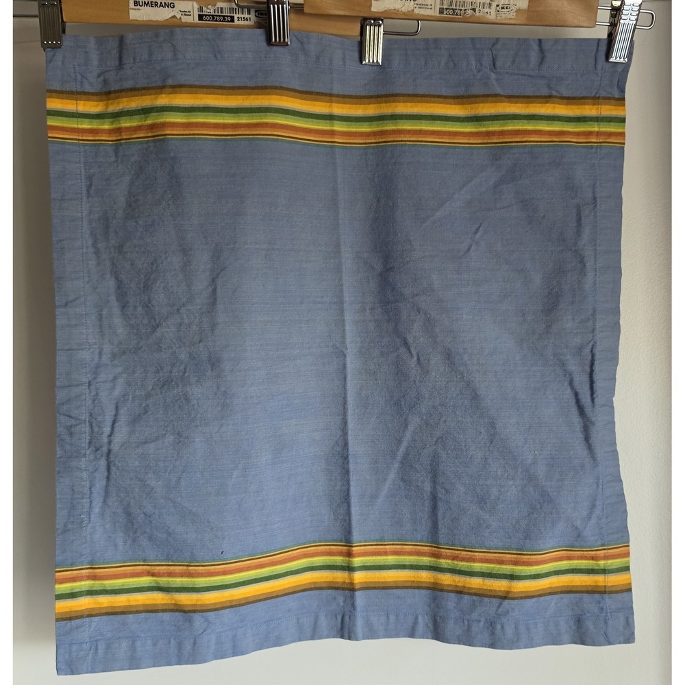 Crate & Barrel Cloth Napkin Set of 4 Blue Orange Yellow Green Brown Multicolor